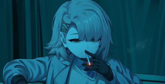 The image features a woman with blue hair holding a cigarette, which is likely part of an anime or cartoon character. The caption for the image reads "$DEEP Question What do you guys do to make money on this app?". This suggests that someone might be interested in creating content related to the anime or cartoon character and wants to know how they can generate revenue from it.