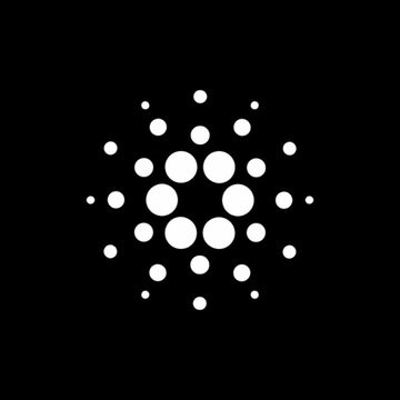 A circular pattern of white dots appears on a black background, resembling a stylized network or logo graphic. It accompanies the post about the Cardano Foundation urging the EU not to extend MiCA to DeFi and staking; no text or tickers are visible in the image itself.