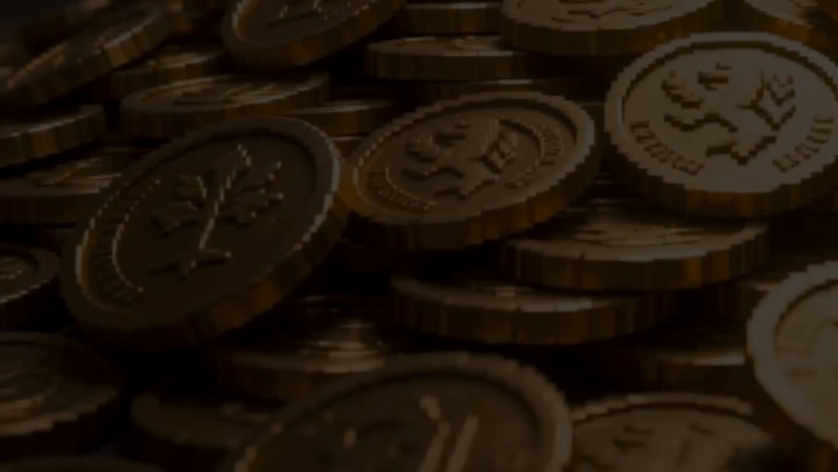 The image features a close-up view of a pile of gold coins with various designs on them. The coins are shiny, indicating their metallic properties. They appear to be made from a material that resembles metal or brass. The text "World" is visible in the image, suggesting that these coins might have been created for a special event or celebration related to the World.