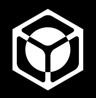 A white geometric logo featuring a hexagon enclosing a circle and interconnected triangular shapes sits on a black background, visually representing the structured, layered nature of Nucleus's reputation-based access system for Web3. The logo's interconnected design symbolizes how the platform merges verified on-chain activity with social footprints to create a merit-based framework.