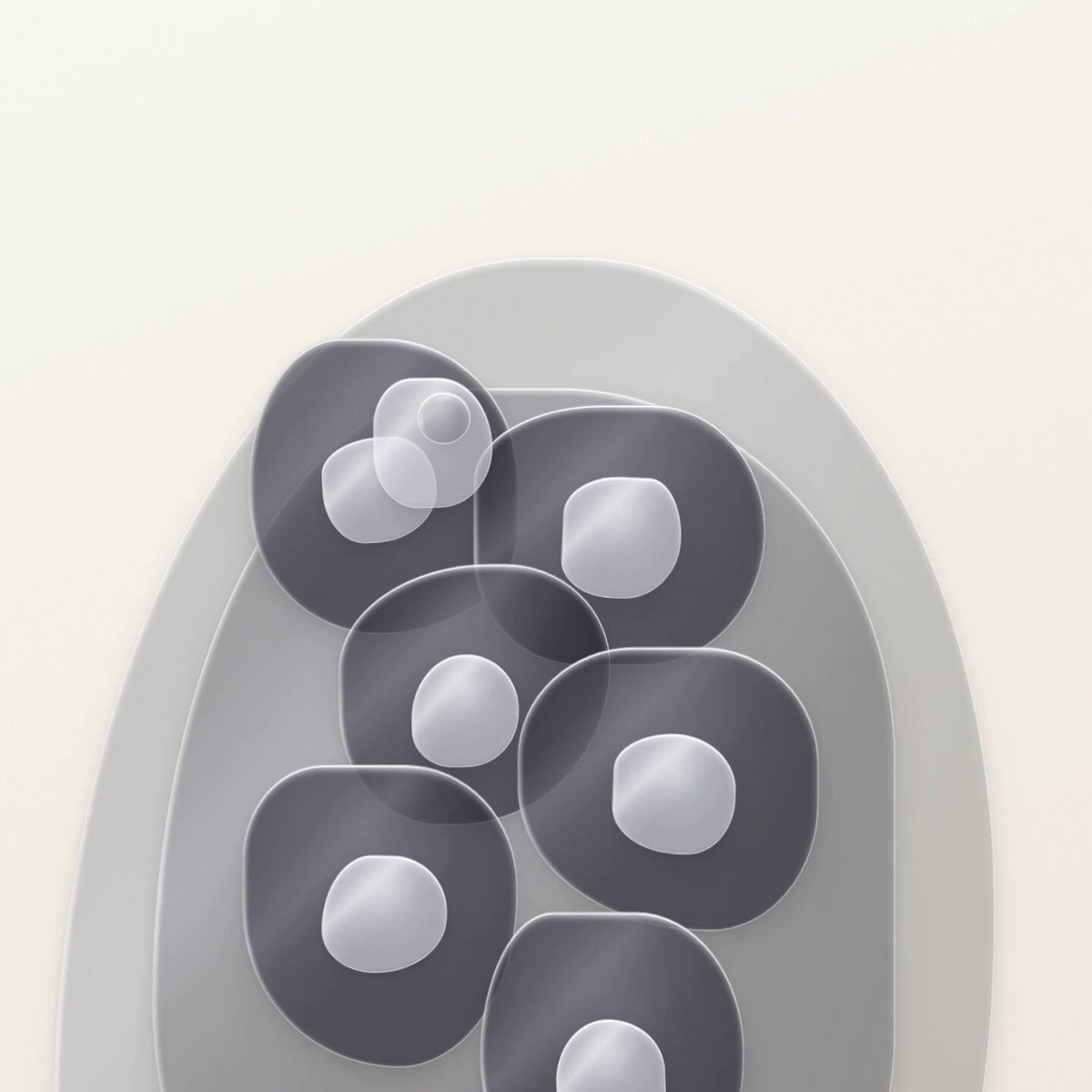 The image features a plate with seven circles of varying sizes, arranged in a row against a white background. The circles are black and gray, creating an interesting visual effect. The caption "I like NFTs" is written below the image, which seems to be related to the content of the post.