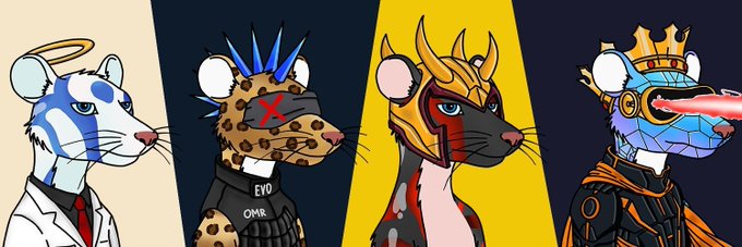 Illustration of four anthropomorphic mouse/rodent characters, including a doctor, a tactical figure, and a crowned character, arranged in a lineup.