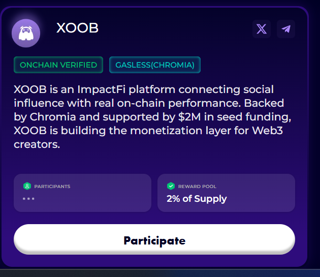 In this image, there's a post about participating for a challenge that involves using the XooB network. The post includes details such as the hashtag #XooBChallenge and some text related to the challenge. Participants can be entered into the post, with a 2% reward pool waiting for those who join. Additionally, there are other details provided in the post about how the leaderboard works and what is needed to compete effectively within this specific network.