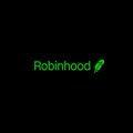 The image shows the green "Robinhood" logo on a black background, representing the $HOOD ticker mentioned in the post about the upcoming earnings call.