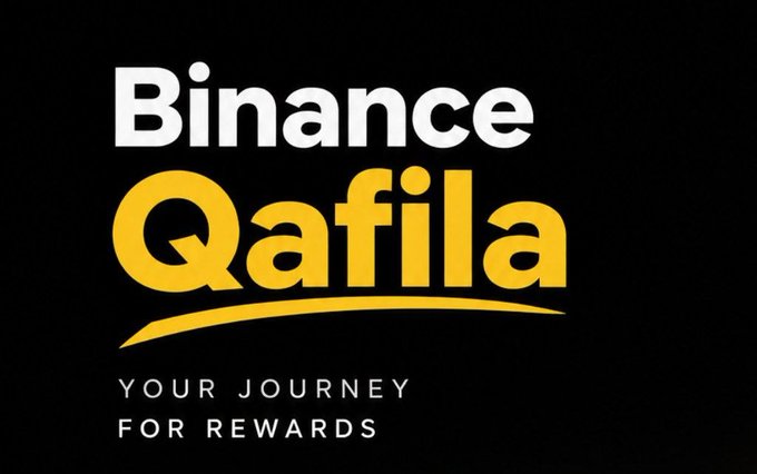 The image features the “Binance Qafila” logo in white and yellow on a black background, with the tagline “YOUR JOURNEY FOR REWARDS.” It promotes Binance Qafila 2026, a rewards campaign offering $1 million in total rewards from October 20 to November 30, 2026.