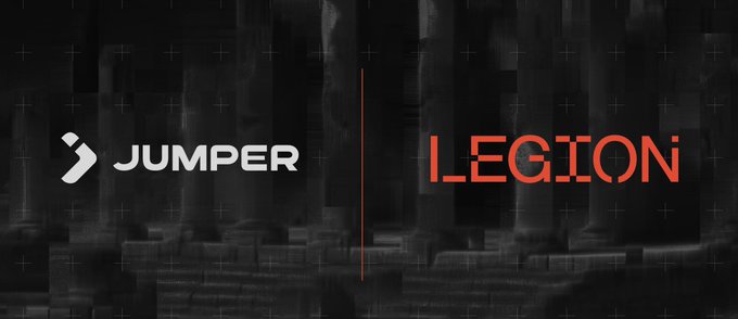 A logo banner displays "JUMPER" on the left and "LEGION" in red text on the right, separated by a vertical line against a dark background.