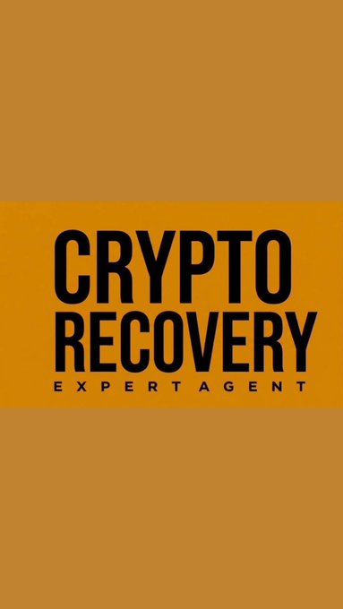 An orange graphic with bold black text reading 'CRYPTO RECOVERY' and 'EXPERT AGENT' below it.