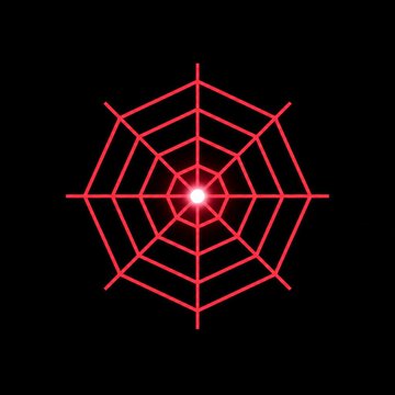 The image features a red spider web with a bright light at its center, which appears to be glowing or emitting a red light. The background of the image is black, making the red spider web stand out prominently. There are no other objects or texts in the image, and it seems to be a standalone post related to Silker AI's Web3 project.