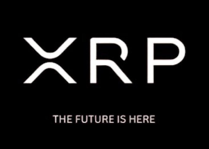 The image features a black background with white text, including the words "XRP" written in capital letters at the top of the frame. Below this, there's an explanation about the future of cryptocurrency, stating that "the future is here". The phrase "deep down you can feel it... something big is coming for XRP" suggests a sense of anticipation and excitement surrounding the development or launch of the cryptocurrency.