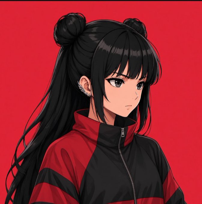 An anime-style illustration of a dark-haired girl with twin buns wearing a red and black jacket against a solid red background. The bold red color palette and her serious, questioning expression mirror the post's themes of rebellion and silent strength, visually echoing Rei's defiance and the "breaking from within" imagery.