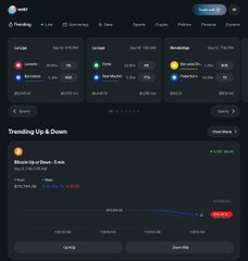 A dark-themed Web3 portfolio dashboard labeled 'web3' displaying trending tokens like 'ApeCoin' and 'Pudgy Penguins', with a 'Trending Up & Down' chart for 'Biconomy.com'.
