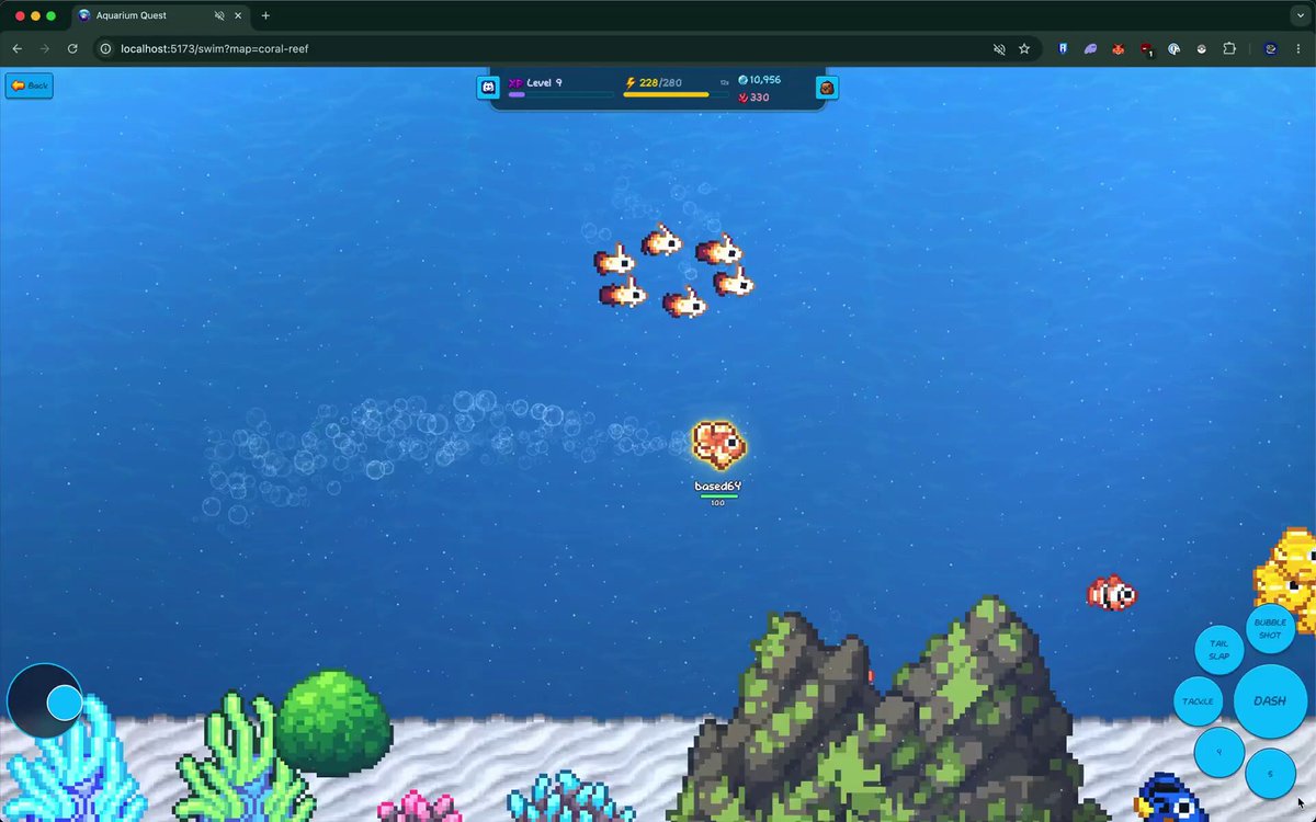 The image displays a website named "@Ronin_Network" with various features like an ocean scene and a group of fish swimming near a mountain. It appears that there are several games available for download, including one about creating an underwater world. However, it seems as if the website is inactive or closed due to the wording in the post where it says "@AquariumQuestCo OFFICIAL PlayTEST MARK IT IN YOUR AGENDAS, Don't say I didn't warn you". This may indicate that the website has been dormant for a while, and users should be cautious about clicking on any links or download the games.