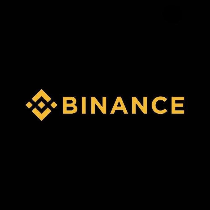 The gold Binance cryptocurrency exchange logo centered on a black background.