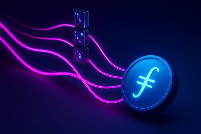 The image features a blue coin with a white "F" symbol, surrounded by three pink cubes stacked vertically. The coins are positioned at different heights, creating an interesting visual effect. The caption below the image reads, "Coins have done 10x in bull runs, 10x in bear markets, even 10x in the quiet phases. I'm watching one closely because I believe it can do it again." This statement suggests that the coin has a history of performing well and is likely to continue doing so in the future.