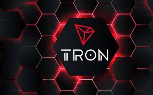 The image displays the TRON logo, featuring the cryptocurrency's iconic red triangular emblem and "TRON" text on a dark hexagonal background with glowing red accents. It visually reinforces the post's message about blockchain ecosystem components like stablecoins, lending protocols, DEXs, and oracles working together—elements that are integral to platforms like TRON in the crypto space.