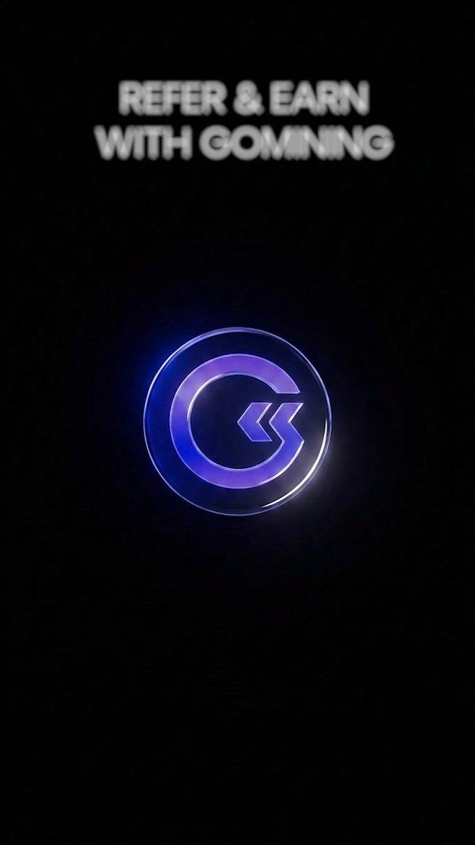 The image shows a dark background with a blue logo that reads " Refer & Earn With GOMINING" written above it. The text suggests that if someone refers their friends or followers, they can earn rewards by promoting GoMining on social media platforms like Instagram and Facebook. The post encourages users to invite their friends and share the link to the GoMining page with them.