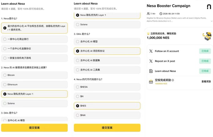 The screen shows a menu page on a computer, with information about two different platforms, including Bitcoin. There are descriptions of Bitcoin and Nesa Booster campaigns displayed on the screen along with the platform's offerings. The user interface provides guidance on navigating between these options or accessing additional resources related to the topic at hand.