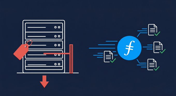 A black and white illustration of a server with a red "F" on it, accompanied by a blue "f" and a green "o", against a dark blue background.