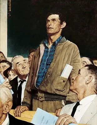 The image features a painting of an older man standing in front of a group of people, with one person holding a book. The painting depicts a scene from a classroom or lecture hall setting. In the background, there are several other individuals present, some wearing ties and others not. A caption below the painting reads "I still believe $ETH is not completely worthless." This statement suggests that despite the man's age and the context of the painting, he holds onto his beliefs about the value of $ETH.