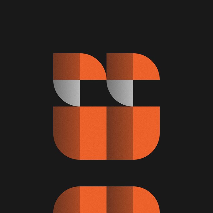 The image features a striking logo with two orange circles stacked vertically against a black background. The letters "Gm" are positioned at the bottom of each circle, while the word "happy" is written above them. Below this, there's another circle containing the word "Sunday". The entire design has an abstract and modern feel to it, making it stand out on the page.
