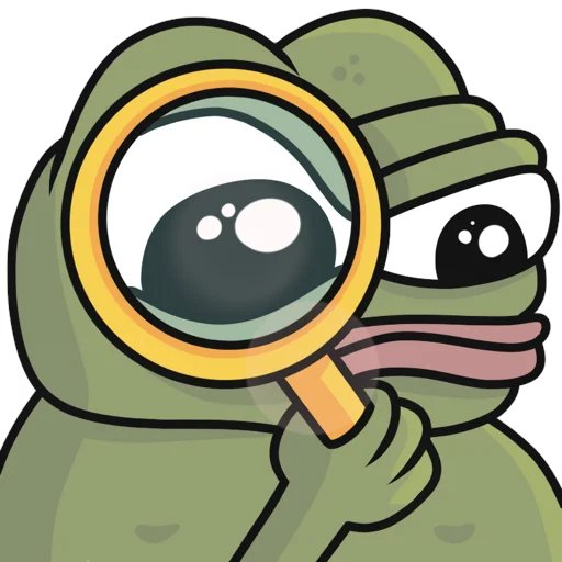 A cartoon illustration of a green mummy-like creature with large eyes holding up a magnifying glass in front of one eye.