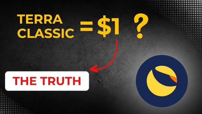 A thumbnail graphic asking 'TERRA CLASSIC = $1 ?' with a 'THE TRUTH' label pointing toward the Terra Classic (LUNC) cryptocurrency logo.