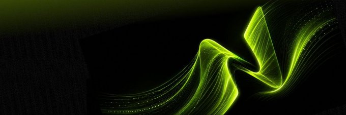 A glowing green abstract digital wave design on a black background, visually evoking the dynamic, tech-forward energy of Noma Network's NClaw AI launch and its developer-friendly OpenAI-compatible API.