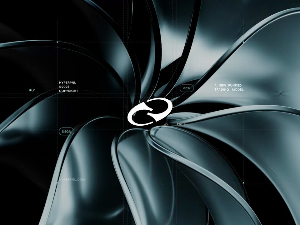 The image features a black and white graphic design with a large circular shape at its center that has an "X" symbol inside of it, surrounded by lines. The background of the image is black, which contrasts with the white text on the image. The caption below the image reads "you pick the trades, we picked the shades branding for @HyperliquidX".