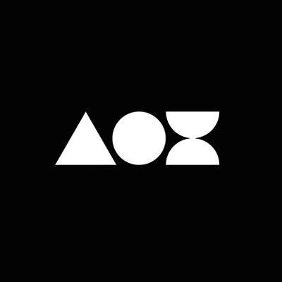 A minimalist black and white logo featuring a triangle, circle, and hourglass-like shape arranged side by side.