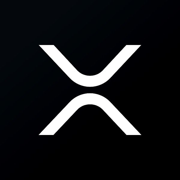 The XRP cryptocurrency logo — a white stylized 'X' on a black background.
