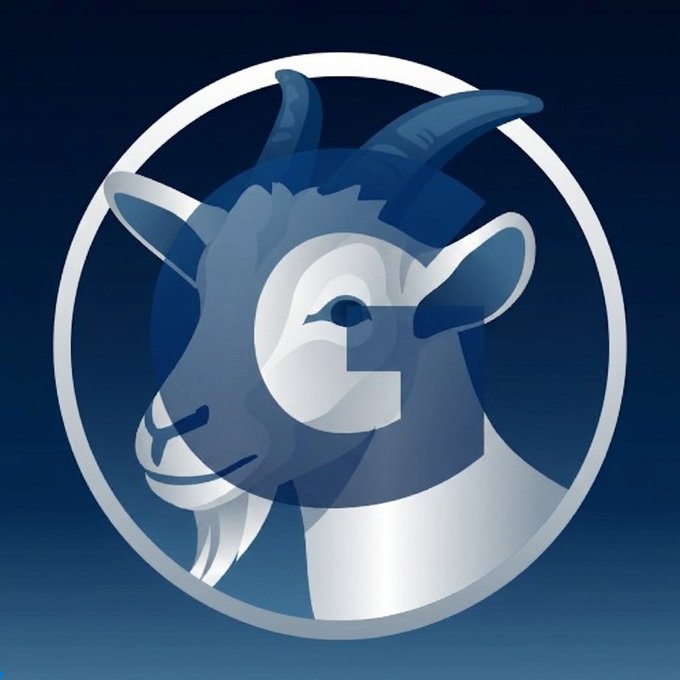 A stylized logo featuring a goat's head in shades of blue and gray, with a subtle letter 'G' integrated into the design.