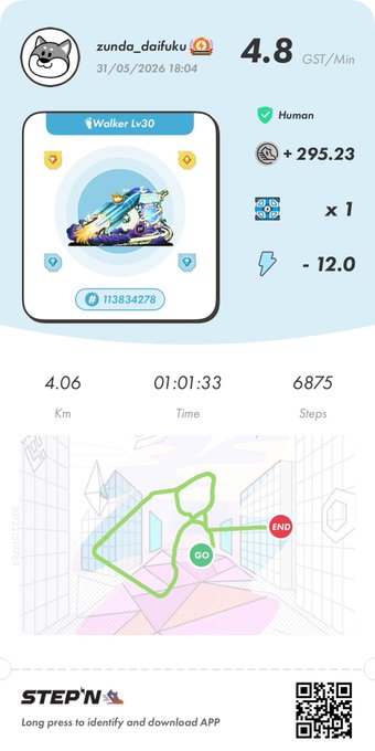 The image shows a step-by-step guide for using an app called "Stepn" that helps users track their physical activities, such as walking or running. The app displays information about the user's progress, including the distance covered, calories burned, and time spent on each activity. It also provides instructions on how to use the app effectively.
