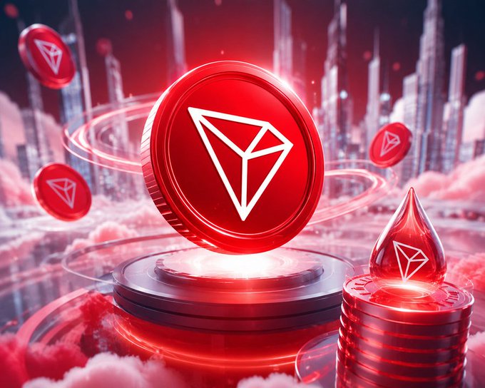 A glowing red TRON (TRX) cryptocurrency coin hovers above a futuristic cityscape, surrounded by floating TRX tokens and red cloud-like formations, with the distinctive TRON logo prominently displayed.

The image visually reinforces the post's message about TRON's smart contract dominance, with the glowing TRX coin and futuristic tech aesthetic symbolizing the "Elite Virtual Machine Execution" and the optimized, efficient capabilities of the TRON Virtual Machine highlighted in the caption.