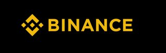 The Binance logo in yellow on a black background.