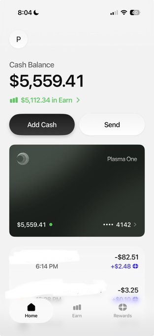 iphone screen displays a transaction summary, including $5,959.41 sent to "Plasma One" and $6,862.25 received from "Home".