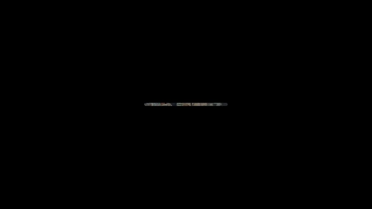 The image is almost entirely black, showing only a small, compressed horizontal sliver of faint text near the center that is not legible. No clear connection to the $ONDO bull case discussion about TVL and Ondo Global Markets can be drawn from the visible content.