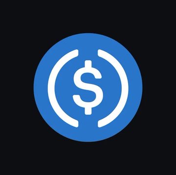 The image shows the USDC (USD Coin) cryptocurrency logo—a blue circle with a white dollar sign flanked by parentheses—representing the stablecoin referenced in the post about a $250 million mint at the USDC Treasury.