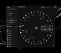 The image displays a dark-themed dashboard with a circular world map visualization, likely from the ray.so world cup app mentioned in the post. It appears to be showing championship odds data, with France leading at 33%, followed by Argentina and Spain at 18% each, and England at 14%, matching the Polymarket prediction figures referenced in the accompanying caption.