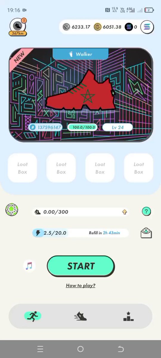 The image shows an iPhone screen displaying a game app with a cartoon character standing next to a shoe. The app has a blue background and white text that reads "Stepn", indicating that it's a step-based game. The main focus of the image is the character, which appears to be a cartoon dog or cat. The post about Brazil also includes some statistics related to the game, such as the number of steps taken by the player and their current position in the game.

The app has a simple interface with a few buttons for navigation and gameplay options. It seems like an interactive game that encourages players to take breaks and play multiple times to improve their scores or progress through different levels. The overall atmosphere appears to be fun, engaging, and lighthearted, making it an enjoyable experience for the player.