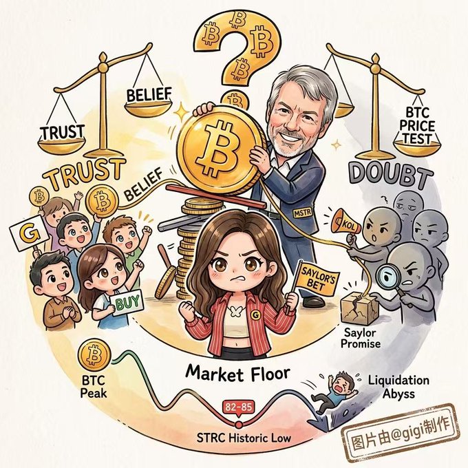 The image features a cartoon illustration of a man holding a gold coin, with a woman standing next to him. The scene takes place at a market floor where people are selling various items such as Bitcoins and other coins. The main focus of the image is on the man holding the gold coin, which could be interpreted as a symbol for Bitcoin or another form of currency.