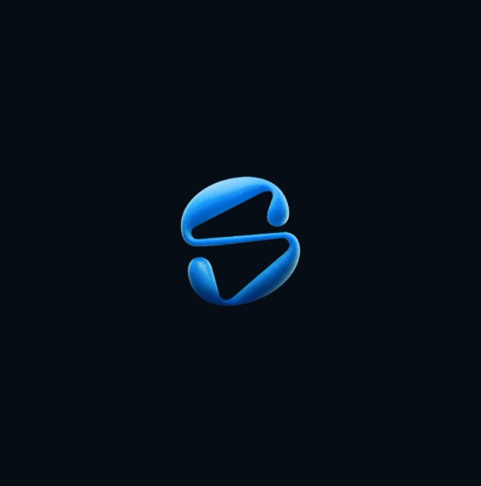 The Sui logo - a blue 3D stylized 'S' on a dark background.