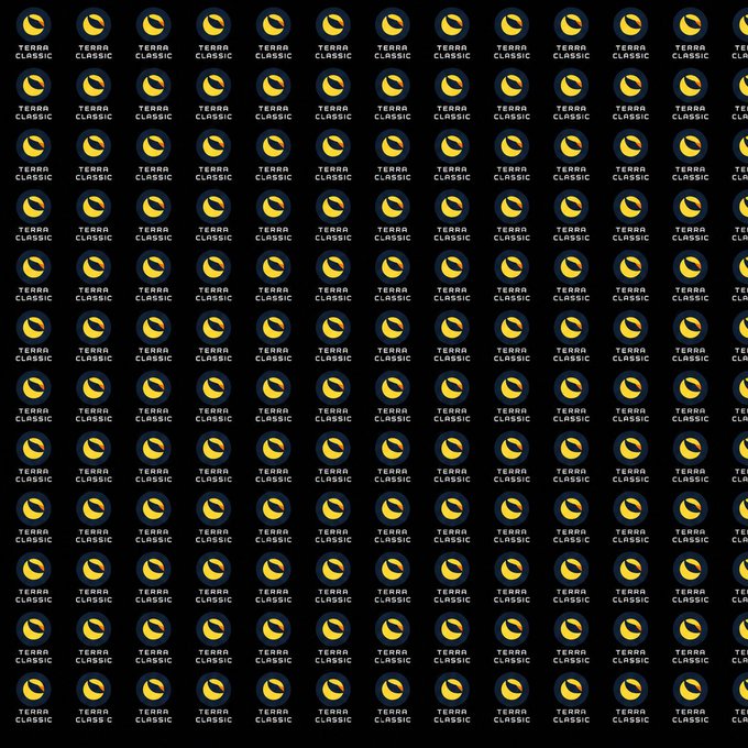 A repeating pattern background of circular yellow 'TERRA CLASSIC' logos on a dark backdrop.