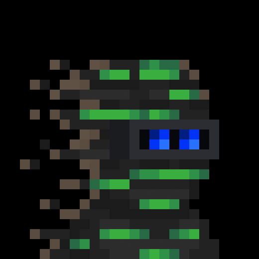A pixel art rendering of a hooded figure with a dark cloak, glowing blue eyes, and green digital/circuit-like accents, set against a black background. The image evokes the mysterious, cryptographic nature of a zkSNARK—a zero-knowledge proof—being traded on Zilkroad, with the hooded figure symbolizing the privacy and anonymity central to Zcash (ZEC) transactions.