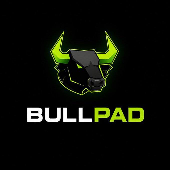A logo for 'BULLPAD' featuring a stylized black and neon green bull head design on a black background.