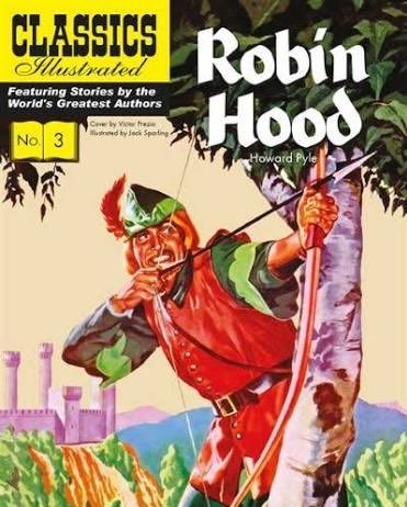 A Classic Illustrated comic book cover of "Robin Hood," issue No. 3, featuring a vibrant illustration of Robin Hood drawing his bow. The Robin Hood reference humorously evokes the "@RobinhoodCrypto" tag from the post.