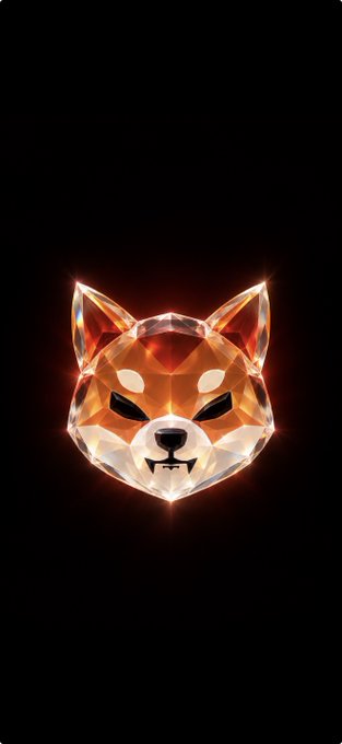 A glowing, faceted diamond-style Shiba Inu head floats against a black background, its crystalline facets reflecting fiery orange and amber light. This polished "Diamond Edition" wallpaper is designed for fans of the SHIB cryptocurrency community to set as their phone lock screen.