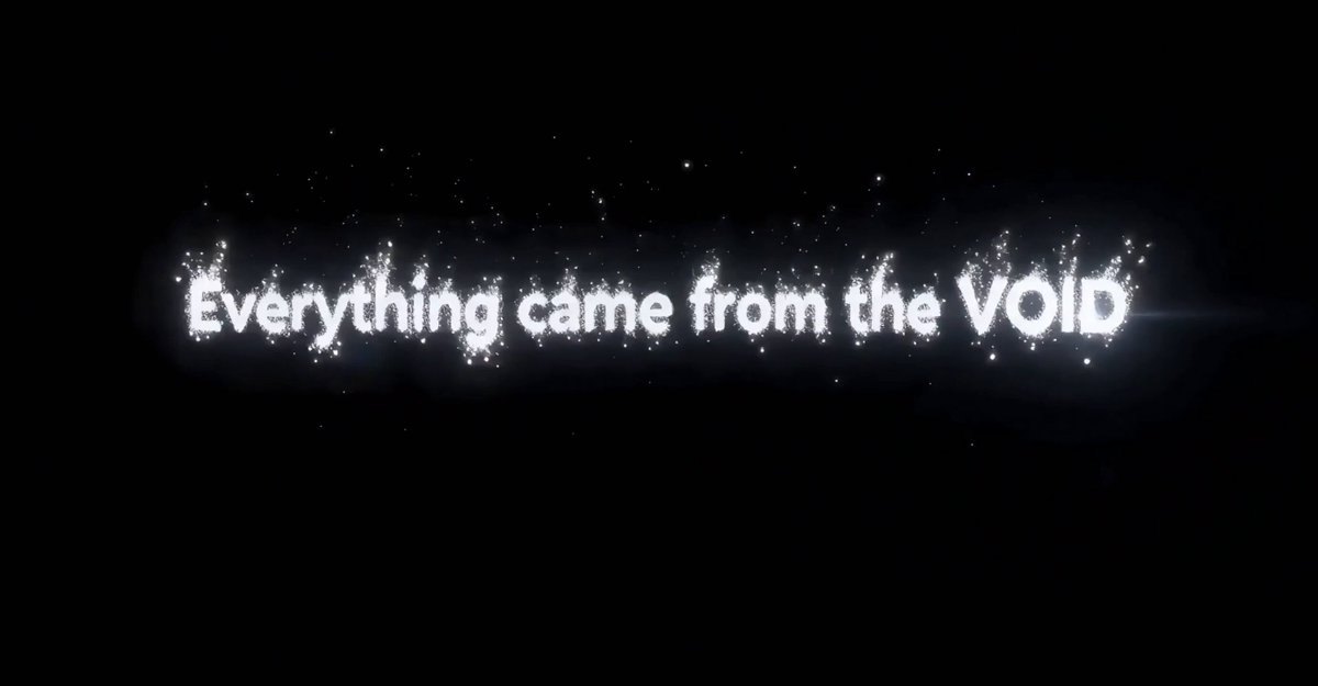 The image features a black background with white text that reads "Everything came from the void". This message seems to be related to an advertisement or promotional material, possibly for a product or service. The text is positioned at the bottom of the image, making it stand out against the dark backdrop.