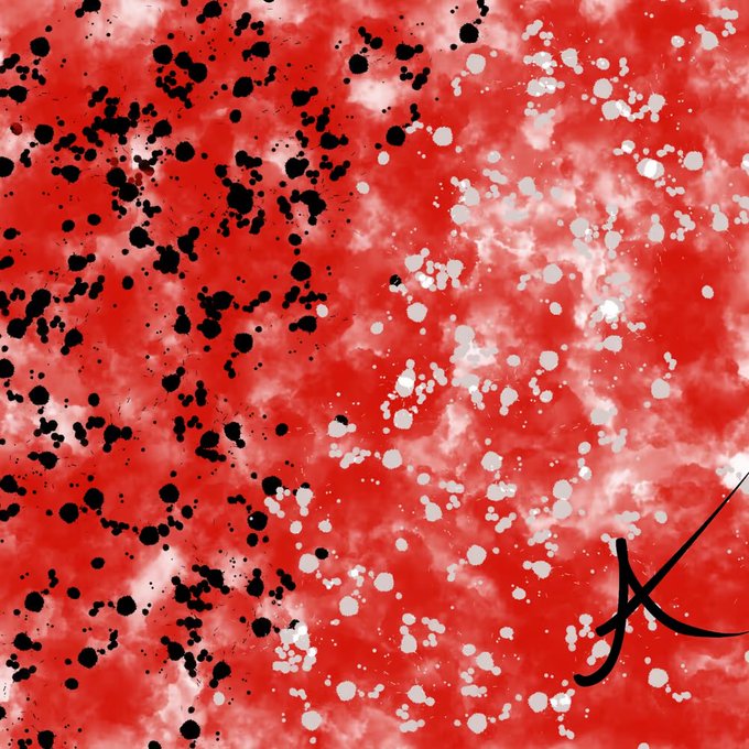 An abstract red splatter painting signed with a black "K" in the bottom right, featuring scattered black dots on the left and white dots on the right, accompanies a caption about "Project Holland," the creator's first NFT collection offering guaranteed allocation spots for "AntHood" to current holders. The hand-painted style artwork reflects the deeply personal nature of the project, created during a meaningful time of self-discovery.