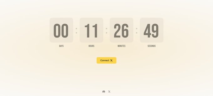 A digital countdown timer showing '00 DAYS : 11 HOURS : 26 MINUTES : 49 SECONDS' with a yellow 'Connect X' button below it.
