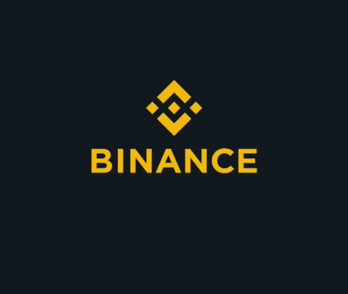 The image features the Binance logo and brand name in bold yellow lettering on a dark background. It visually reinforces the post's message about Binance serving as a single, unified app for trading crypto, stocks, ETFs, and precious metals.